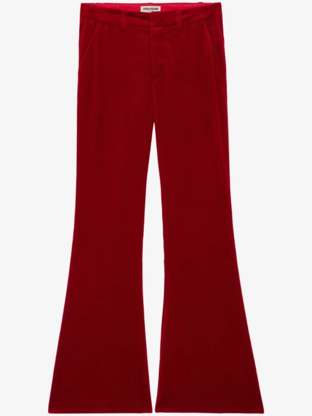 NWT $348 Zadig & Voltaire Defile Prevy Velvet Pants Dark Red Size 10